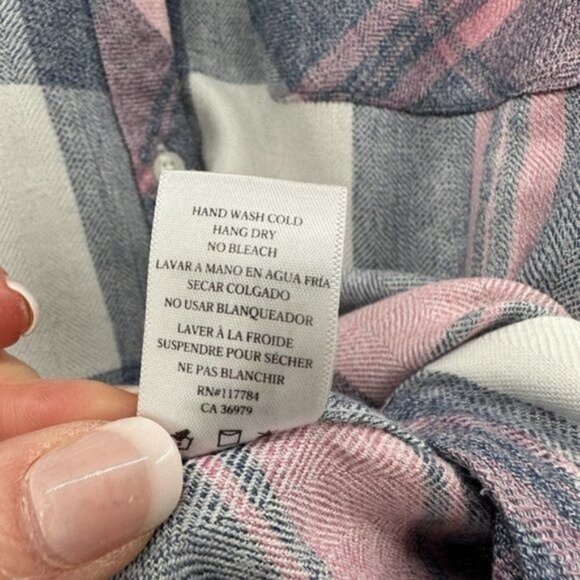 RAILS Hunter Mulberry Blue Plaid Relaxed Button Front Long Sleeve Rodeo XS Shirt - Picture 7 of 9